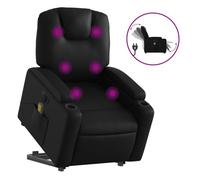 Vidaxl sillón de masaje elevable eléctrico cuero sintético negro