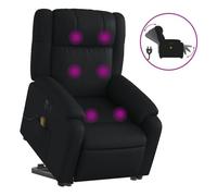 Vidaxl sillón de masaje elevable eléctrico cuero sintético negro