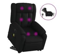 Vidaxl sillón de masaje elevable eléctrico cuero sintético negro