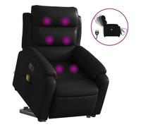Vidaxl sillón de masaje elevable eléctrico cuero sintético negro