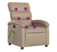 Vidaxl sillón de masaje reclinable cuero sintético color capuchino