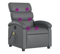 Vidaxl sillón de masaje reclinable cuero sintético gris