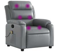 vidaXL Sillón de Masaje reclinable Cuero sintético Gris, sillón de Masaje, sillón, sillón reclinable, sillón de Masaje de Oficina