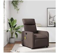 vidaXL Sillón de Masaje Reclinable, Silla con Respaldo Reposabrazos, Butaca de Relax Descanso TV, Asiento para Casa, Cuero Sintético Marrón