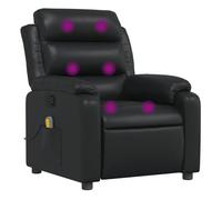 Vidaxl sillón de masaje reclinable cuero sintético negro
