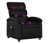 Vidaxl sillón de masaje reclinable cuero sintético negro