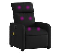 Vidaxl sillón de masaje reclinable cuero sintético negro