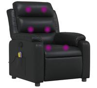 vidaXL Sillón de Masaje reclinable Cuero sintético Negro