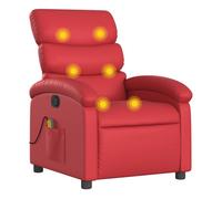Vidaxl sillón de masaje reclinable cuero sintético rojo