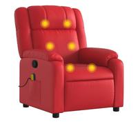 Vidaxl sillón de masaje reclinable cuero sintético rojo