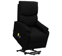vidaXL Sillón de Masaje Reclinable de Pie Ajustable Reposapiés Silla Sofá Asiento Salón Sala de Estar Oficina Mueble Ergonómico Elevable de Tela Negra