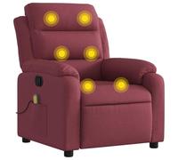 vidaXL Sillón de Masaje reclinable de Tela Color Vino Tinto, sillón de Masaje reclinable, sillón, sillón reclinable, sillón de Masaje de Oficina