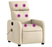 Vidaxl sillón de masaje reclinable de tela crema
