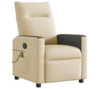 vidaXL Sillón de masaje reclinable de tela crema, sillón de masaje reclinable, sillón, sillón reclinable, sillón de masaje de oficina