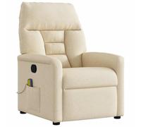 vidaXL Sillón de Masaje reclinable de Tela Crema