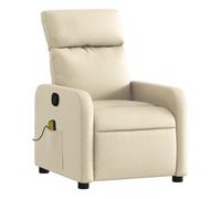 vidaXL Sillón de Masaje Reclinable, Silla con Respaldo Reposabrazos, Butaca de Relax Descanso TV, Asiento Ajustable para Casa, Tela Crema