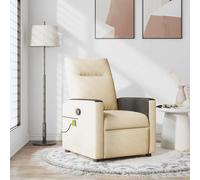 vidaXL Sillón de masaje reclinable de tela crema, sillón de masaje reclinable, sillón, sillón reclinable, sillón de masaje de oficina