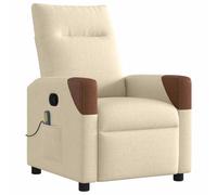 vidaXL Sillón de Masaje reclinable de Tela Crema, sillón de Masaje reclinable, sillón, sillón reclinable, sillón de Masaje de Oficina