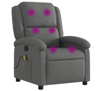 vidaXL Sillón de Masaje reclinable de Tela Gris Oscuro