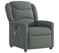 vidaXL Sillón de Masaje reclinable de Tela Gris Oscuro