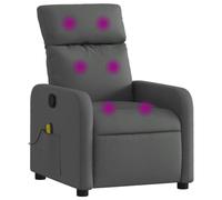 vidaXL Sillón de masaje reclinable – Butaca de relax con respaldo y reposabrazos, tela gris oscuro