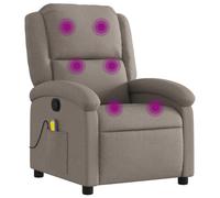 vidaXL Sillón de Masaje reclinable de Tela Gris taupé