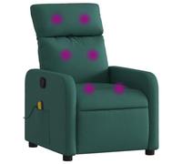 vidaXL Sillón de Masaje reclinable de Tela Verde Oscuro