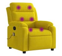 vidaXL Sillón de Masaje Reclinable, Silla con Respaldo Reposabrazos, Butaca de Relax Descanso TV, Asiento Ajustable para Casa, Terciopelo Amarillo