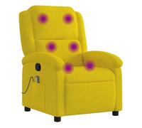 Vidaxl sillón de masaje reclinable de terciopelo amarillo
