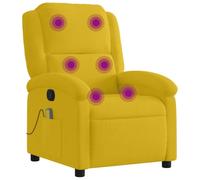 vidaXL Sillón de Masaje Reclinable, Silla con Respaldo Reposabrazos, Sillón de TV Relax Descanso, Asiento para Salón, Terciopelo Amarillo
