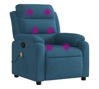 vidaXL Sillón de Masaje Reclinable, Silla con Respaldo Reposabrazos, Butaca de Relax Descanso TV, Asiento Ajustable para Casa, Terciopelo Azul