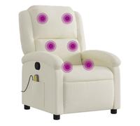 vidaXL Sillón de Masaje Reclinable, Silla con Respaldo Reposabrazos, Sillón de TV Relax Descanso, Asiento para Salón, Terciopelo Crema
