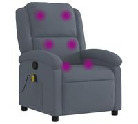 vidaXL Sillón de Masaje reclinable de Terciopelo Gris Oscuro