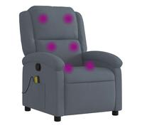 Vidaxl sillón de masaje reclinable de terciopelo gris oscuro