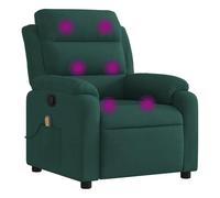 Vidaxl sillón de masaje reclinable de terciopelo verde oscuro