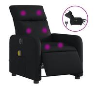 vidaXL Sillón de masaje reclinable eléctrico, asiento ajustable, cuero sintético negro