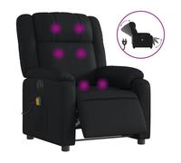 Vidaxl sillón de masaje reclinable eléctrico cuero sintético negro