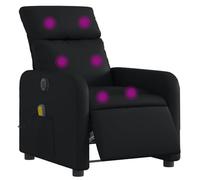 vidaXL Sillón de Masaje Reclinable Eléctrico, Silla con Respaldo Reposabrazos, Sillón de Relax Descanso, Asiento Ajustable, Cuero Sintético Negro