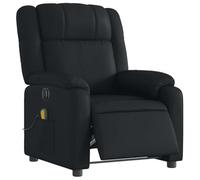 vidaXL Sillón de Masaje Reclinable Eléctrico, Silla con Respaldo, Sillón Orejero Ajustable, Asiento para Personas Mayores, Cuero Sintético Negro