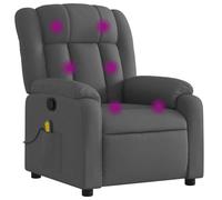 vidaXL Sillón de Masaje Reclinable, Butaca Relax con Respaldo y Reposabrazos, Tela Gris Oscuro