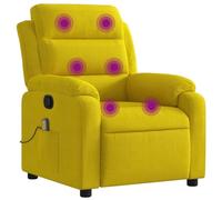 vidaXL Sillón de Masaje Reclinable, Silla con Respaldo Reposabrazos, Butaca de Relax Descanso TV, Asiento Ajustable para Casa, Terciopelo Amarillo