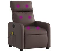 vidaXL Sillón de Masaje Reclinable, Silla con Respaldo Reposabrazos, Butaca de Relax Descanso TV, Asiento para Casa, Cuero Sintético Marrón