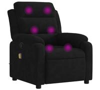 Sillón de masaje reclinable de terciopelo negro