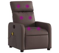 vidaXL Sillón de Masaje Reclinable, Silla con Respaldo Reposabrazos, Butaca de Relax Descanso TV, Asiento para Casa, Cuero Sintético Marrón