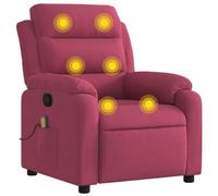 Sillón de masaje reclinable de terciopelo vino tinto