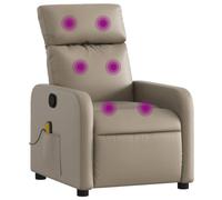 vidaXL Sillón de Masaje Reclinable, Silla con Respaldo Reposabrazos, Butaca de Relax Descanso TV, Asiento para Casa, Cuero Sintético Color Capuchino
