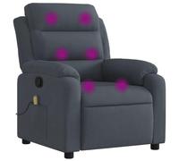 Sillón de masaje reclinable de terciopelo gris oscuro