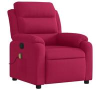 vidaXL Sillón de Masaje Reclinable, Silla con Respaldo Reposabrazos, Butaca de Relax Descanso TV, Asiento Ajustable para Casa, Terciopelo Vino Tinto