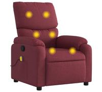 vidaXL Sillón de Masaje Reclinable, Silla con Respaldo Reposabrazos, Sillón de Televisión Relax Descanso, Asiento para Salón, Tela Color Vino Tinto