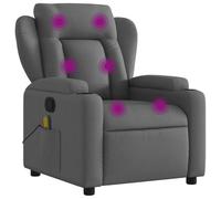 vidaXL Sillón de masaje reclinable Relax – Reposabrazos, tela gris oscuro